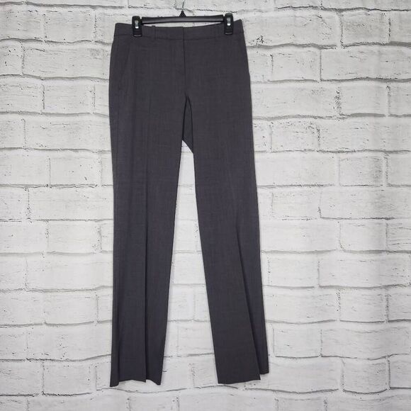Theory Womens Gray Emery 2 Urban Virgin Wool Blend Stretch Dress Pants Size 4 - Picture 1 of 12
